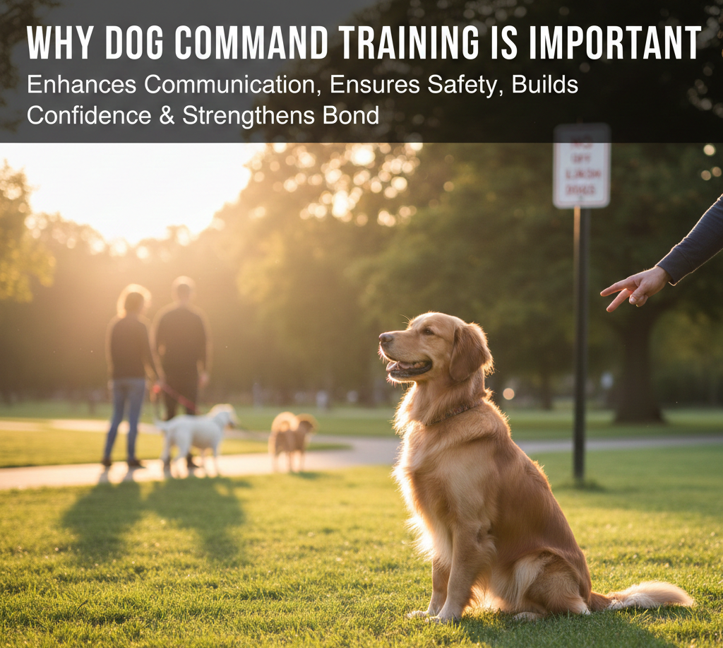dog commands is  Teaching a dog to sit and obey commands