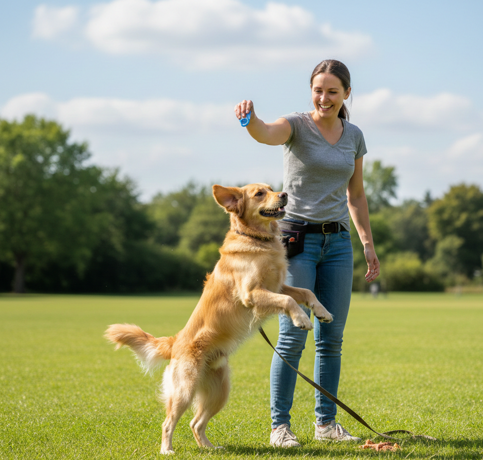dog command is Train your dog using a clicker,