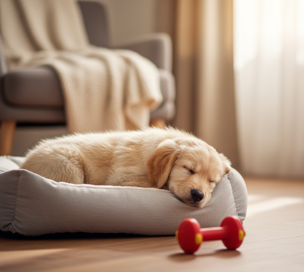 puppy sleeping on couch