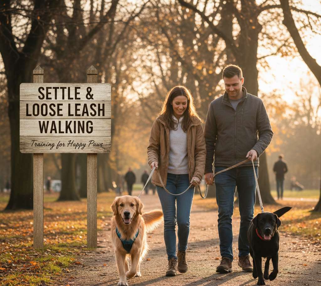 how to  dog  is training with leash.