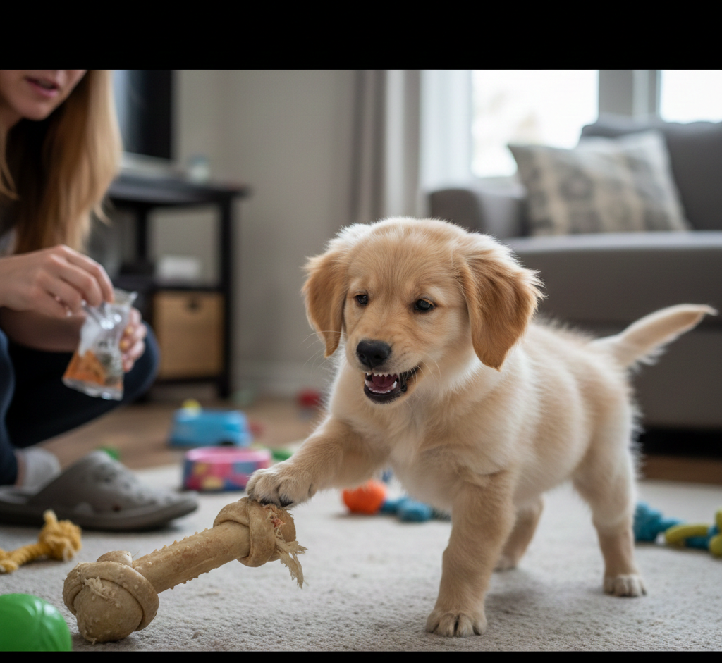 Puppy is aggressive with toys