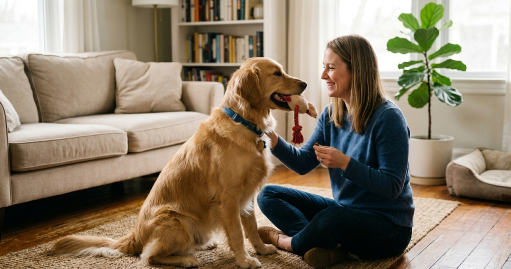 Building trust during dog training fosters a good learning environment