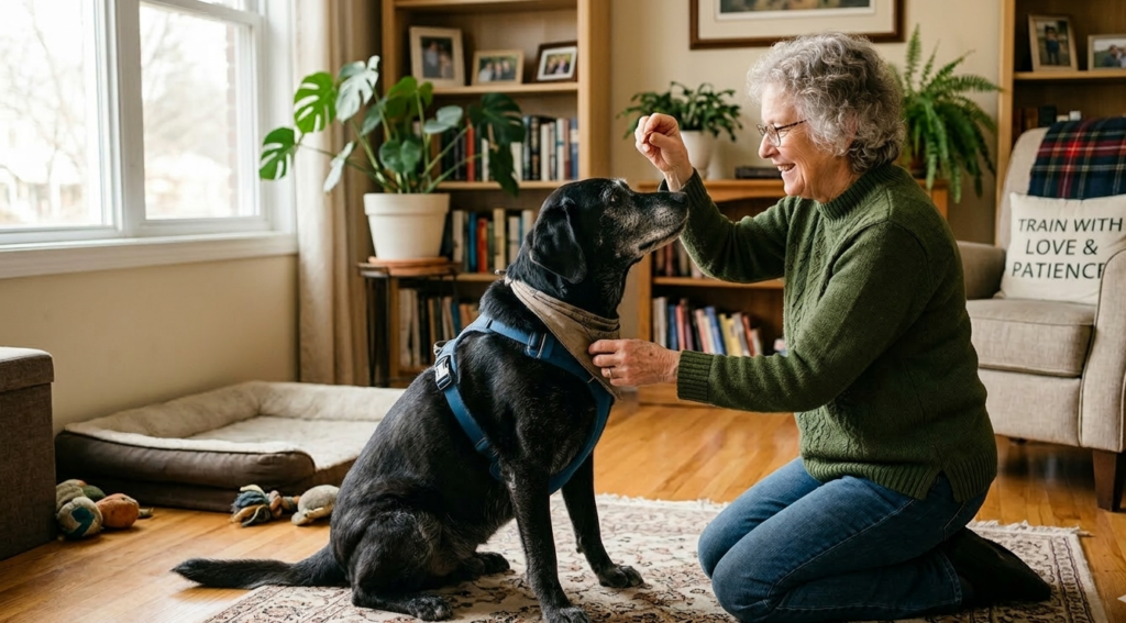 older dog training at home