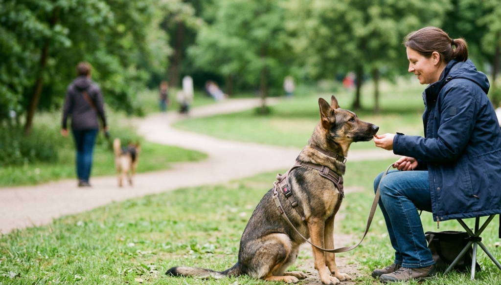 reactive dog training for reduces overreactions over time.