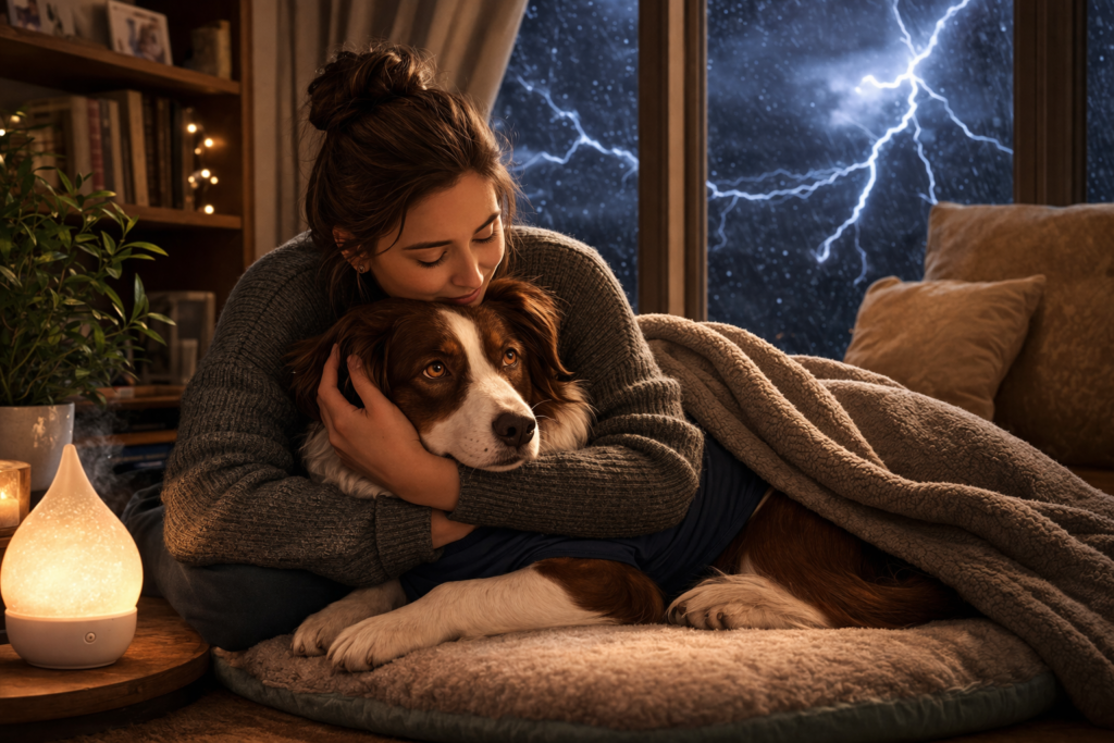 dog training for  relieve dog storm Anxiety.