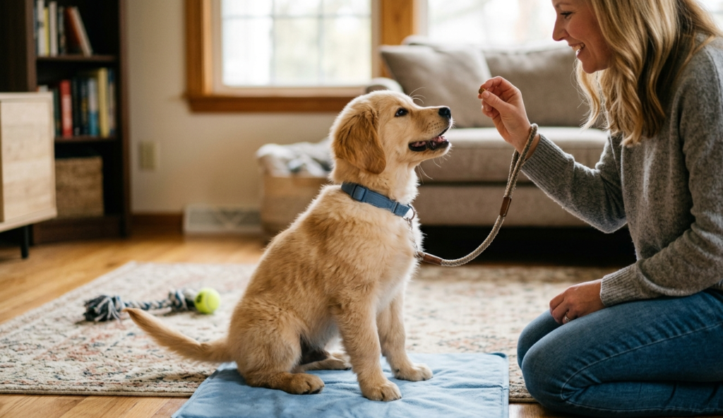 puppy training in bedroom