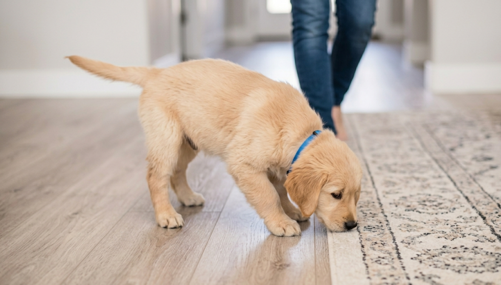Puppy house training with constant supervision