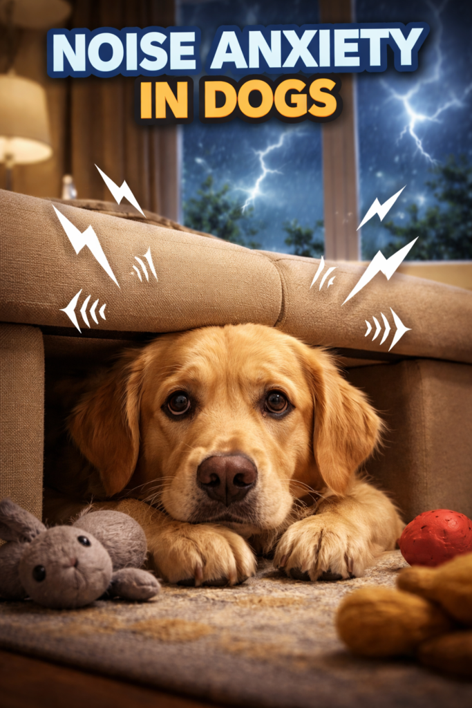 dog training for anxiety  at home during  noise .