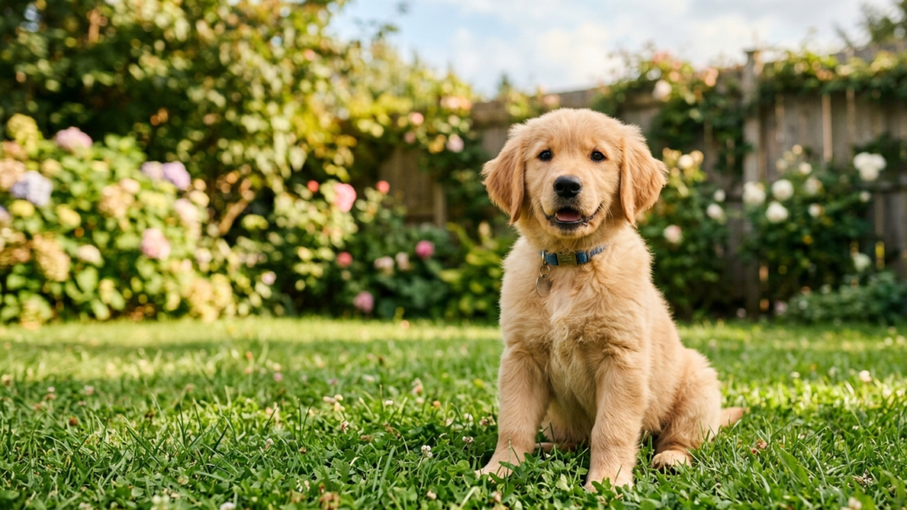 Puppy house training in the park