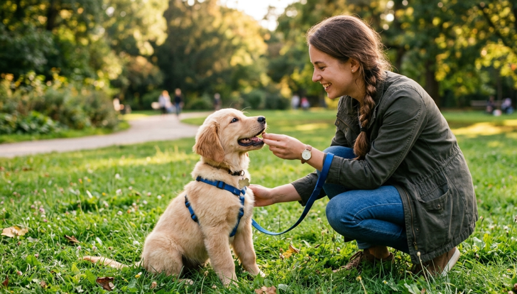puppy training with reward