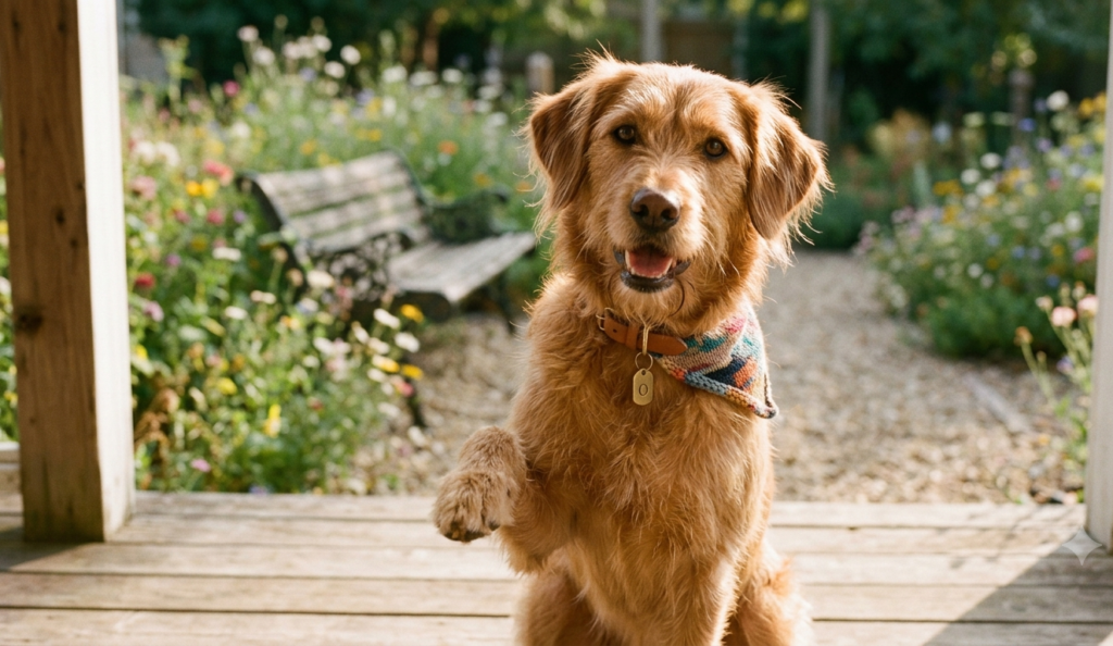 Training an adolescent dog outdoor 